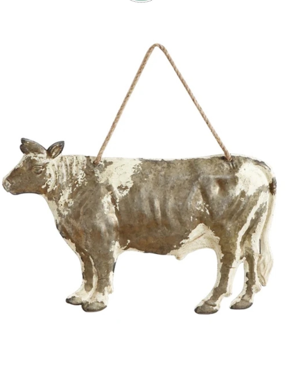 CREATIVE CO•OP➕Embossed Gold Tin Metal Cow 24”
